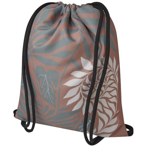 Sac publicitaire gym-bag avec cordon en rPET Clif Blanc / Blanc